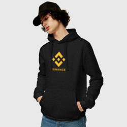 Толстовка-худи хлопковая мужская BINANCE БИНАНС БИРЖА, цвет: черный — фото 2