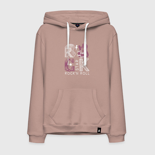 Мужская толстовка-худи ROCK STAR / Пыльно-розовый – фото 1