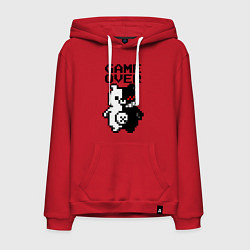 Толстовка-худи хлопковая мужская MONOKUMA GAME OVER, цвет: красный