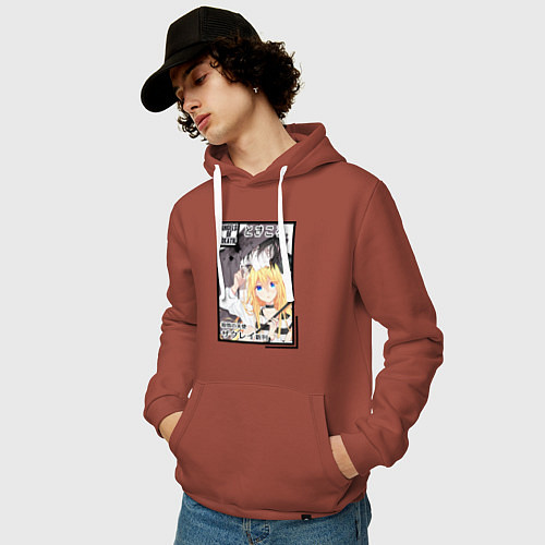 Мужская толстовка-худи Ангел кровопролития / Кирпичный – фото 3