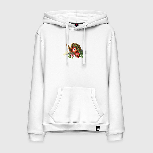 Мужская толстовка-худи Цветы в корзине / Белый – фото 1
