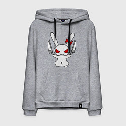 Толстовка-худи хлопковая мужская Зайка с ножами, цвет: меланж