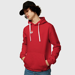 Толстовка-худи хлопковая мужская Zoidberg карман, цвет: красный — фото 2