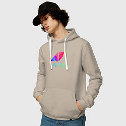 Толстовка-худи хлопковая мужская AVICII RAIBOW, цвет: миндальный — фото 2