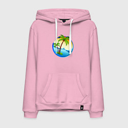 Толстовка-худи хлопковая мужская Palm beach, цвет: светло-розовый