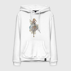 Толстовка-худи хлопковая мужская Люмин с цветами, цвет: белый