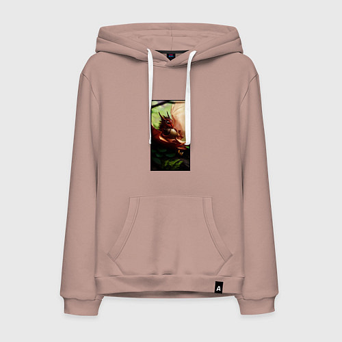 Мужская толстовка-худи Дракоша / Пыльно-розовый – фото 1