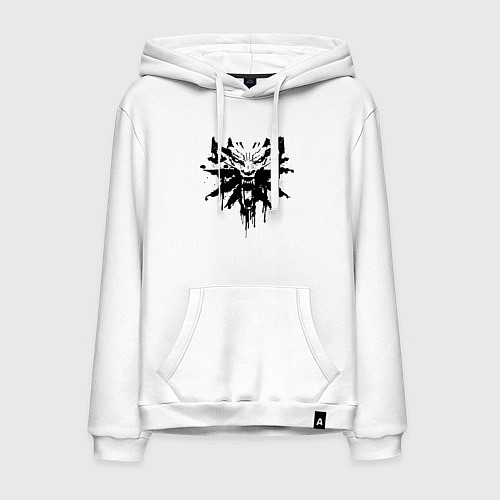 Мужская толстовка-худи The Witcher подтеки лого / Белый – фото 1