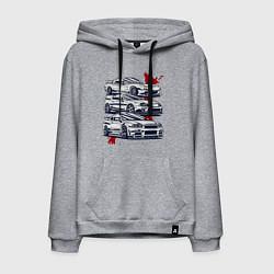 Толстовка-худи хлопковая мужская JDM Legends Ne1t, цвет: меланж