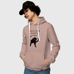 Толстовка-худи хлопковая мужская ДАВАЙТЕ НЕ БУДЕМ, цвет: пыльно-розовый — фото 2