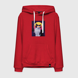 Мужская толстовка-худи Synthwave cat