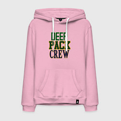 Толстовка-худи хлопковая мужская Deer Pack Crew, цвет: светло-розовый
