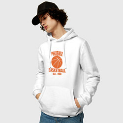 Толстовка-худи хлопковая мужская Phoenix Basketball, цвет: белый — фото 2