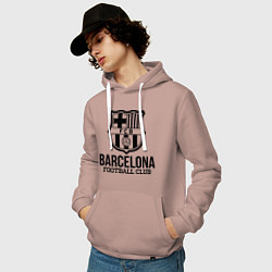 Толстовка-худи хлопковая мужская Barcelona FC, цвет: пыльно-розовый — фото 2
