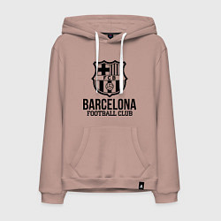 Толстовка-худи хлопковая мужская Barcelona FC, цвет: пыльно-розовый