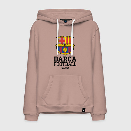 Мужская толстовка-худи Barcelona Football Club / Пыльно-розовый – фото 1