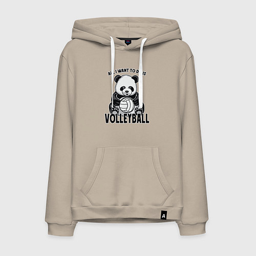 Мужская толстовка-худи Volleyball Panda / Миндальный – фото 1