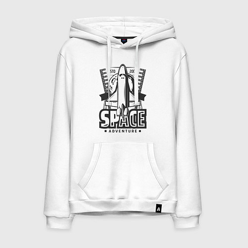 Мужская толстовка-худи Космический корабль / Белый – фото 1