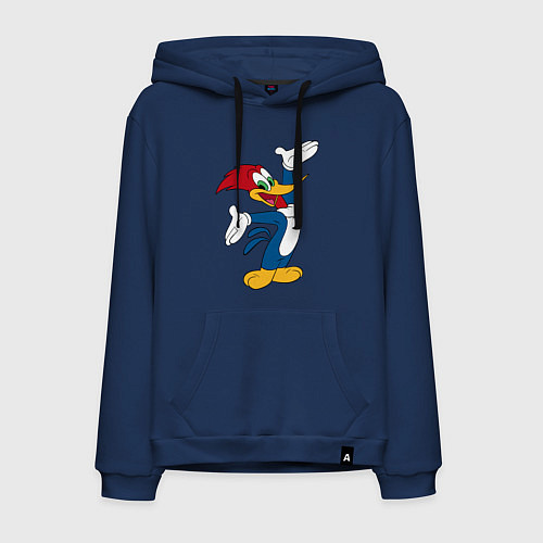 Мужская толстовка-худи Дятел Вуди позирует / Тёмно-синий – фото 1