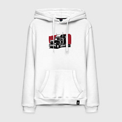 Толстовка-худи хлопковая мужская Truck red, цвет: белый