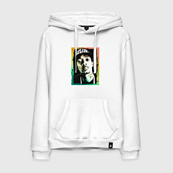 Толстовка-худи хлопковая мужская Rapper - Hussle, цвет: белый