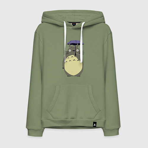 Мужская толстовка-худи Тоторо под зонтом / Авокадо – фото 1
