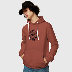 Толстовка-худи хлопковая мужская Ghoul 1000-7, цвет: кирпичный — фото 2