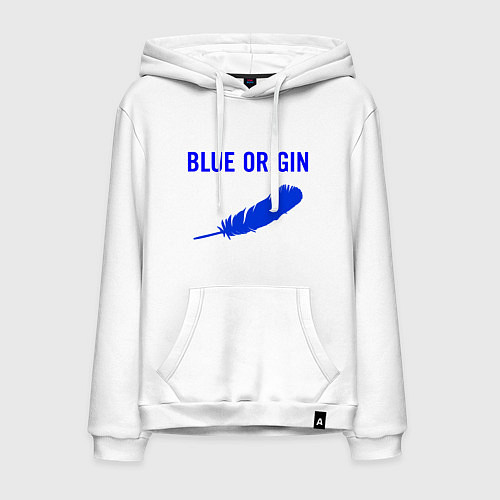 Мужская толстовка-худи Blue Origin logo перо / Белый – фото 1