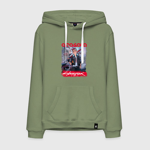 Мужская толстовка-худи Arasaka Cyberpunk / Авокадо – фото 1