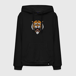 Толстовка-худи хлопковая мужская Ghost Tiger, цвет: черный