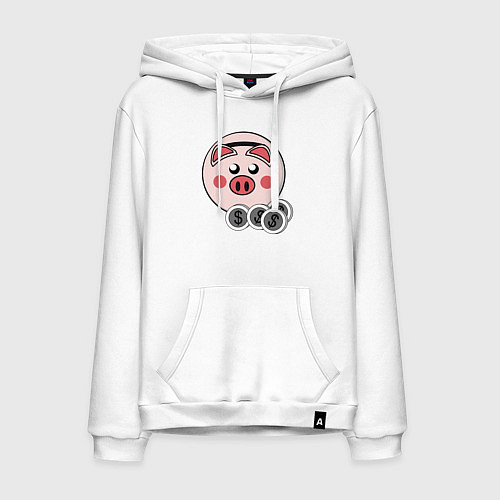 Мужская толстовка-худи Копилка / Белый – фото 1