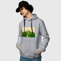 Толстовка-худи хлопковая мужская Mario Coins, цвет: меланж — фото 2