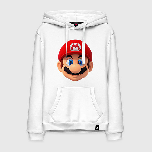 Мужская толстовка-худи MarioHead / Белый – фото 1