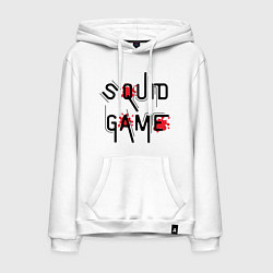 Толстовка-худи хлопковая мужская Blood Squid Game, цвет: белый