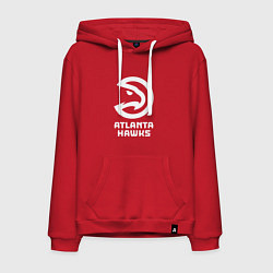 Толстовка-худи хлопковая мужская Атланта Хокс, Atlanta Hawks, цвет: красный