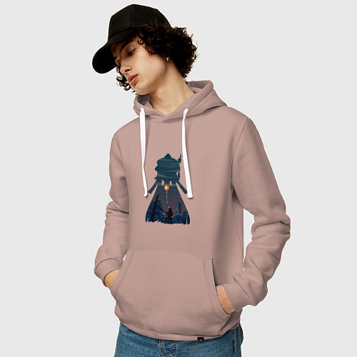 Мужская толстовка-худи Hu Tao Ху Тао / Пыльно-розовый – фото 3