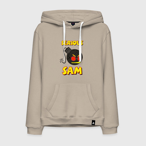 Мужская толстовка-худи Serious Sam Bomb Logo / Миндальный – фото 1