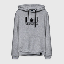 Толстовка-худи хлопковая мужская Кофеман оценит, цвет: меланж