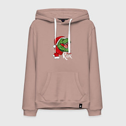 Толстовка-худи хлопковая мужская T-rex Merry Roar, цвет: пыльно-розовый