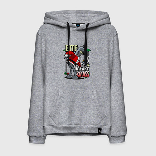 Мужская толстовка-худи Bite my merry xmASS / Меланж – фото 1