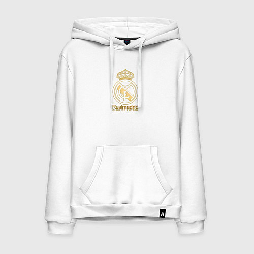 Мужская толстовка-худи Real Madrid gold logo / Белый – фото 1