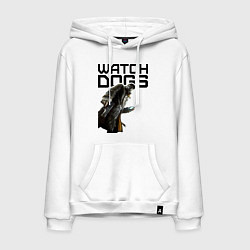 Толстовка-худи хлопковая мужская Watch Dogs, цвет: белый