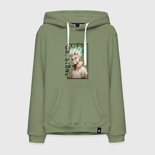 Мужская толстовка-худи Доктор Стоун Сенку Ишигами / Авокадо – фото 1