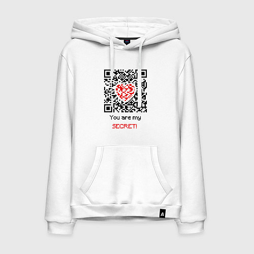 Мужская толстовка-худи QR-Love / Белый – фото 1