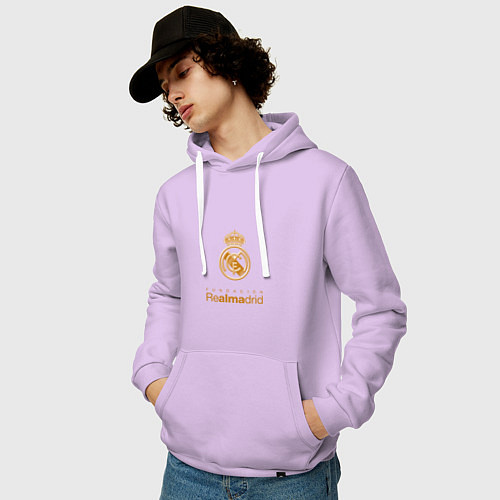 Мужская толстовка-худи Real Madrid Logo / Лаванда – фото 3