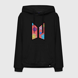 Толстовка-худи хлопковая мужская BTS Permission To Dance КОНФЕТКИ, цвет: черный