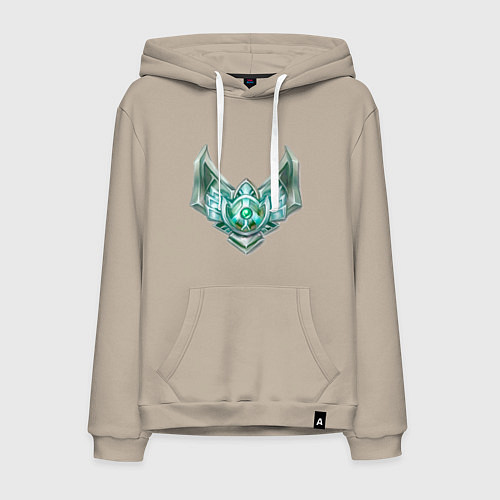 Мужская толстовка-худи Эмблема платина / Миндальный – фото 1