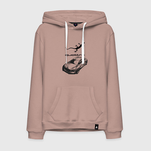 Мужская толстовка-худи Audi Quattro 4x4 off road / Пыльно-розовый – фото 1