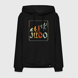 Толстовка-худи хлопковая мужская Judo Warriors, цвет: черный