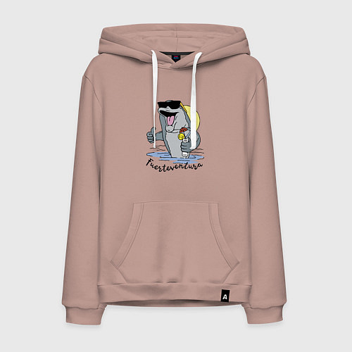 Мужская толстовка-худи Fuerteventura - summer paradise / Пыльно-розовый – фото 1